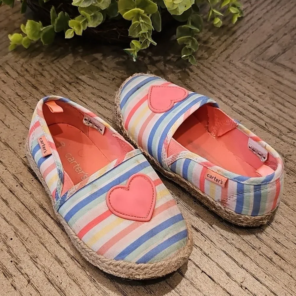 Carter's Kids Striped Slip-On Shoes Size 10